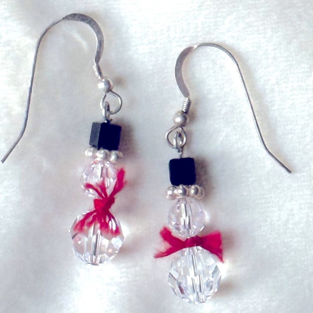 Handmade Snowman Earrings
